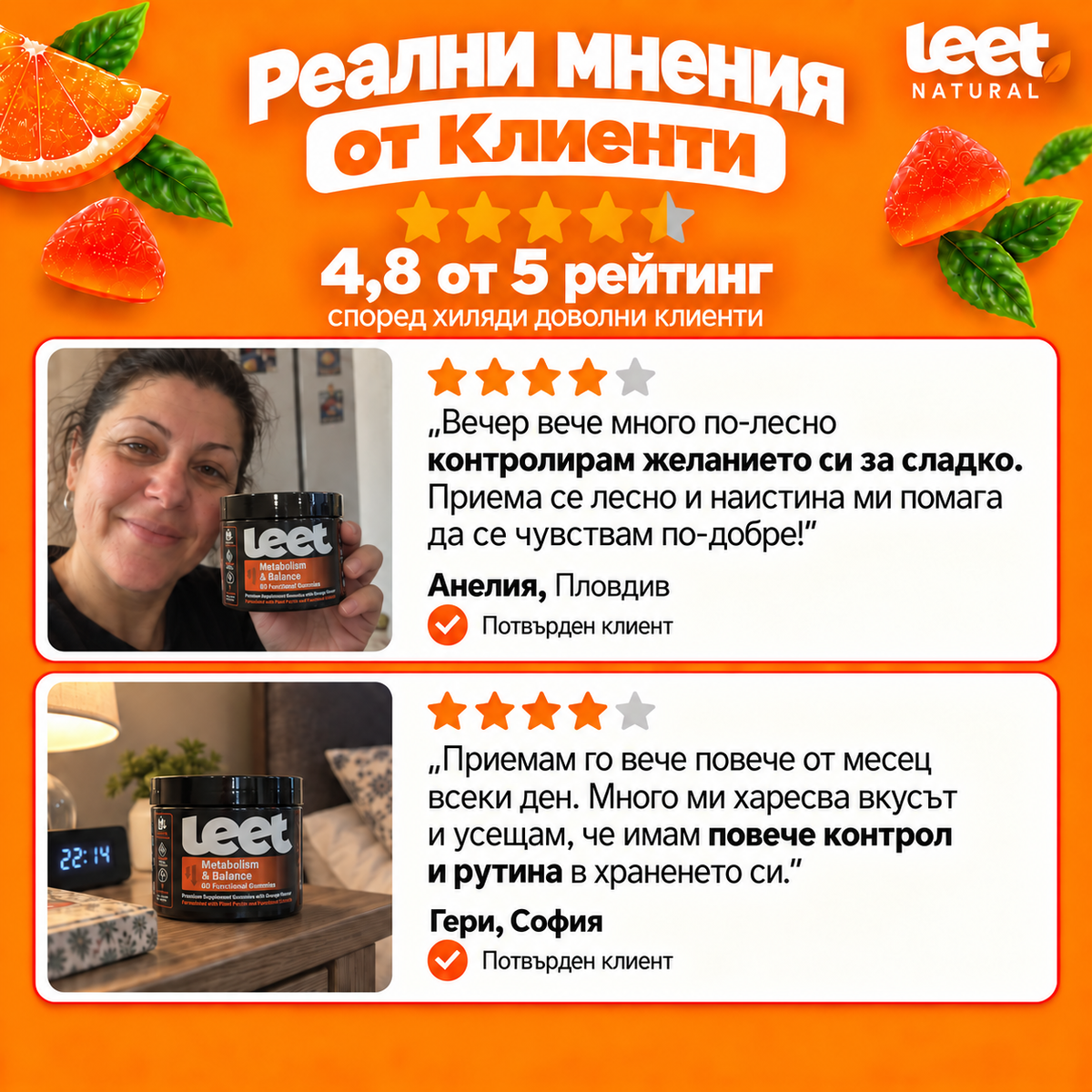 LEET™ Метаболизъм & Баланс Дъвчащи Витамини